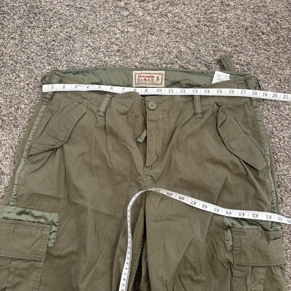 y2k Abercrombie & Fitch Mens Cargo Pants Olive Green Utility Paratrooper 32 - Picture 7 of 10